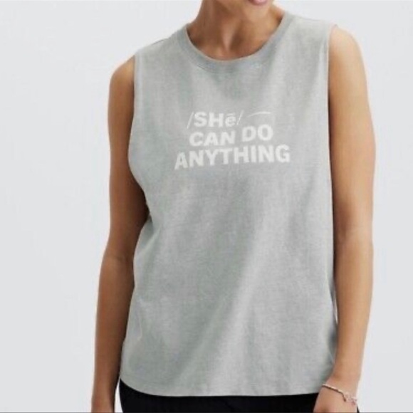 Fabletics She Can Do Anything Gray Women's Tank Top ~ NWT ~ Size: 1X - Picture 2 of 5
